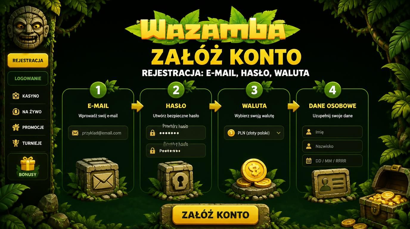 Rejestracja konta   podajemy podstawowe dane
